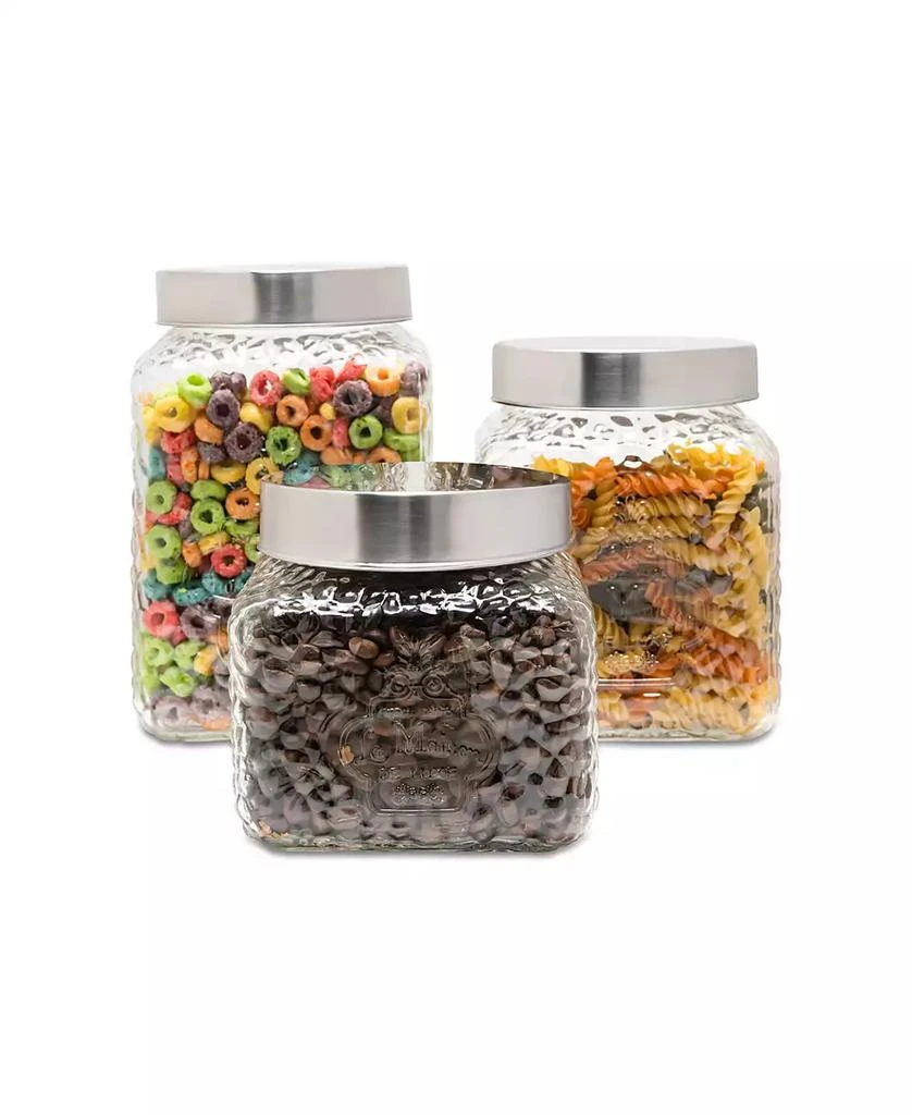 American Atelier La Maison Hammered Glass Canisters Set, 3 Piece 2