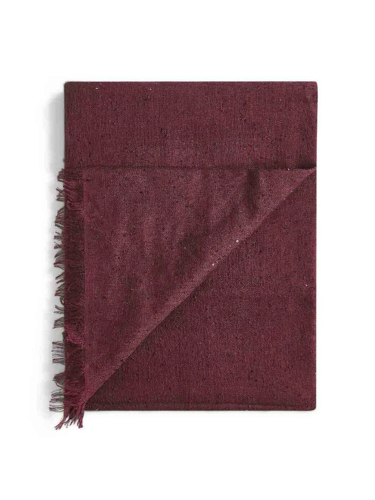 Brunello Cucinelli BRUNELLO CUCINELLI | Burgundy Diamante cashmere and silk scarf | Women | PZ 2