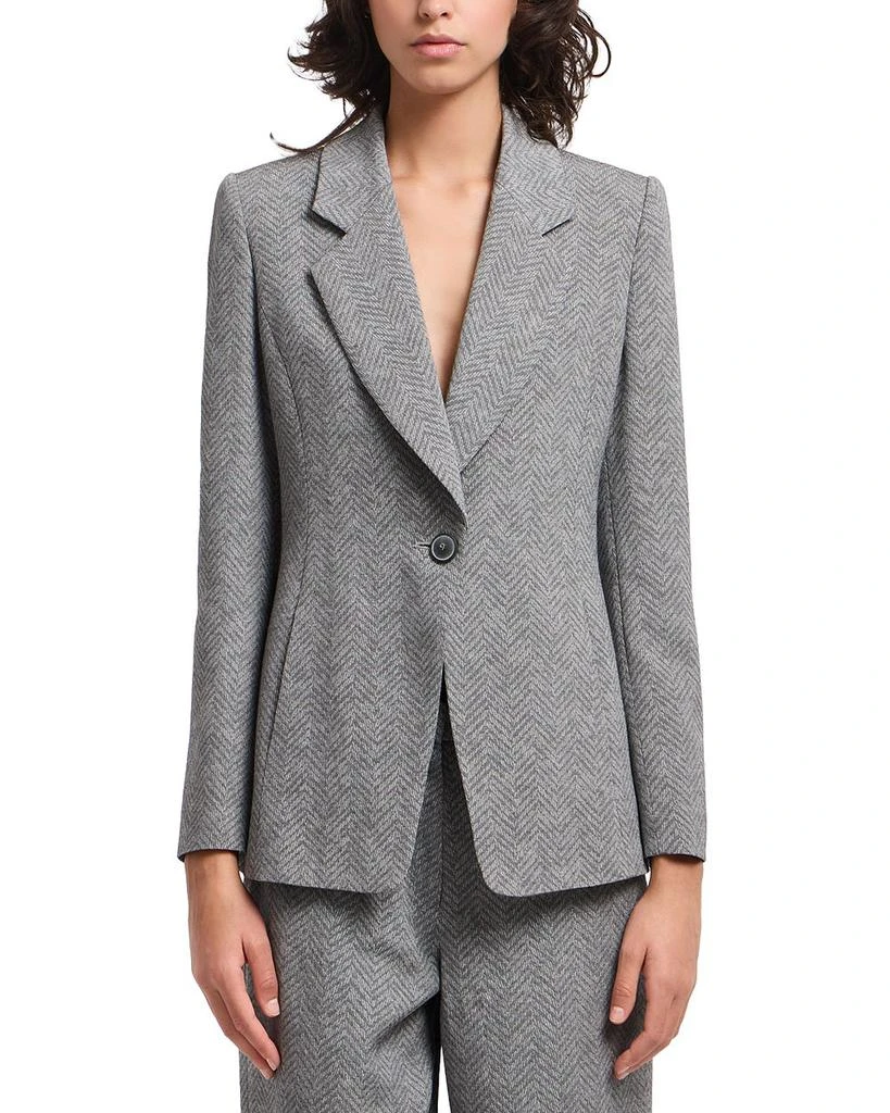 Emporio Armani Viscose and Wool Blend Chevron Blazer 1