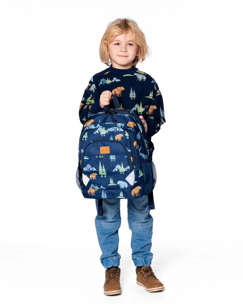 Deux par Deux Little Kids Backpack Navy Animal Print 2