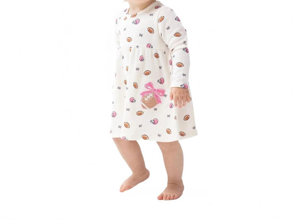Angel Dear Bloomer Simple Dress In Footballs And Bows