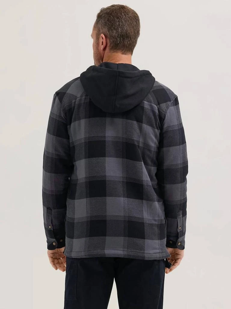 Wrangler Riggs Workwear Hooded Flannel Jacket In Black Plaid 2
