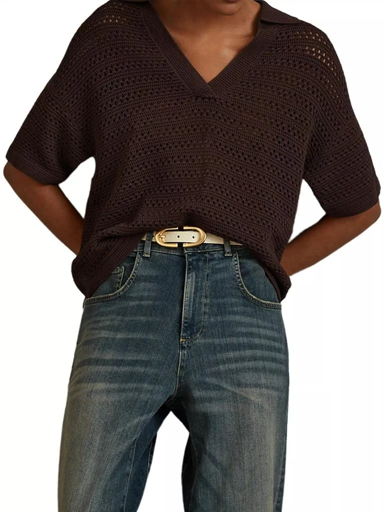 REISS Carla Crochet Polo Top 3
