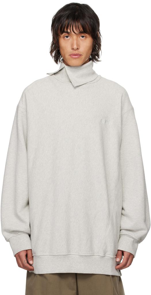 Hed Mayner Gray Twisted Seam Sweatshirt