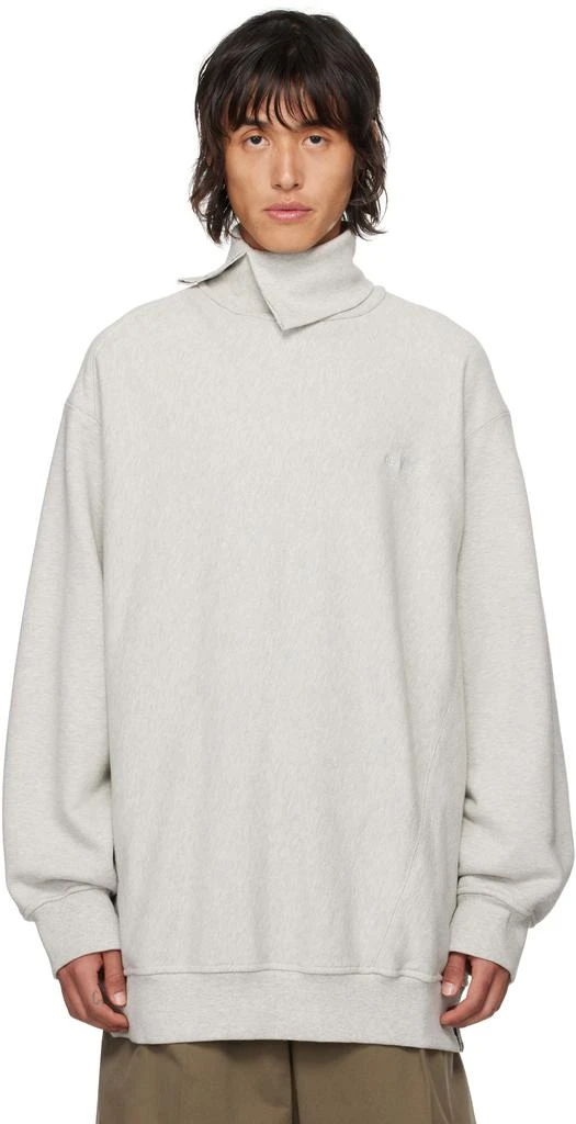 Hed Mayner Gray Twisted Seam Sweatshirt 1