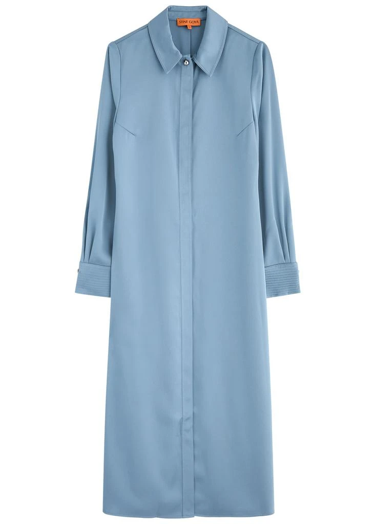 Stine Goya Satin midi shirt dress 1