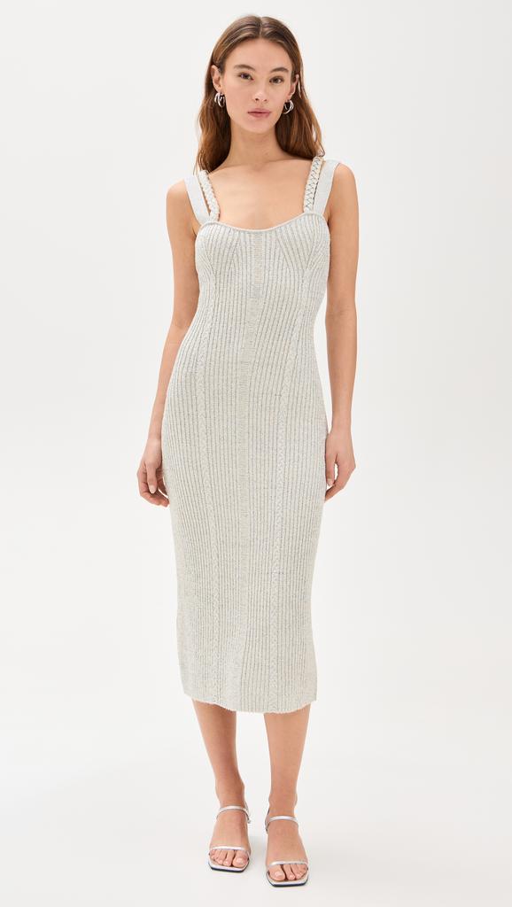 AMUR Indiyah Metallic Knit Midi Dress