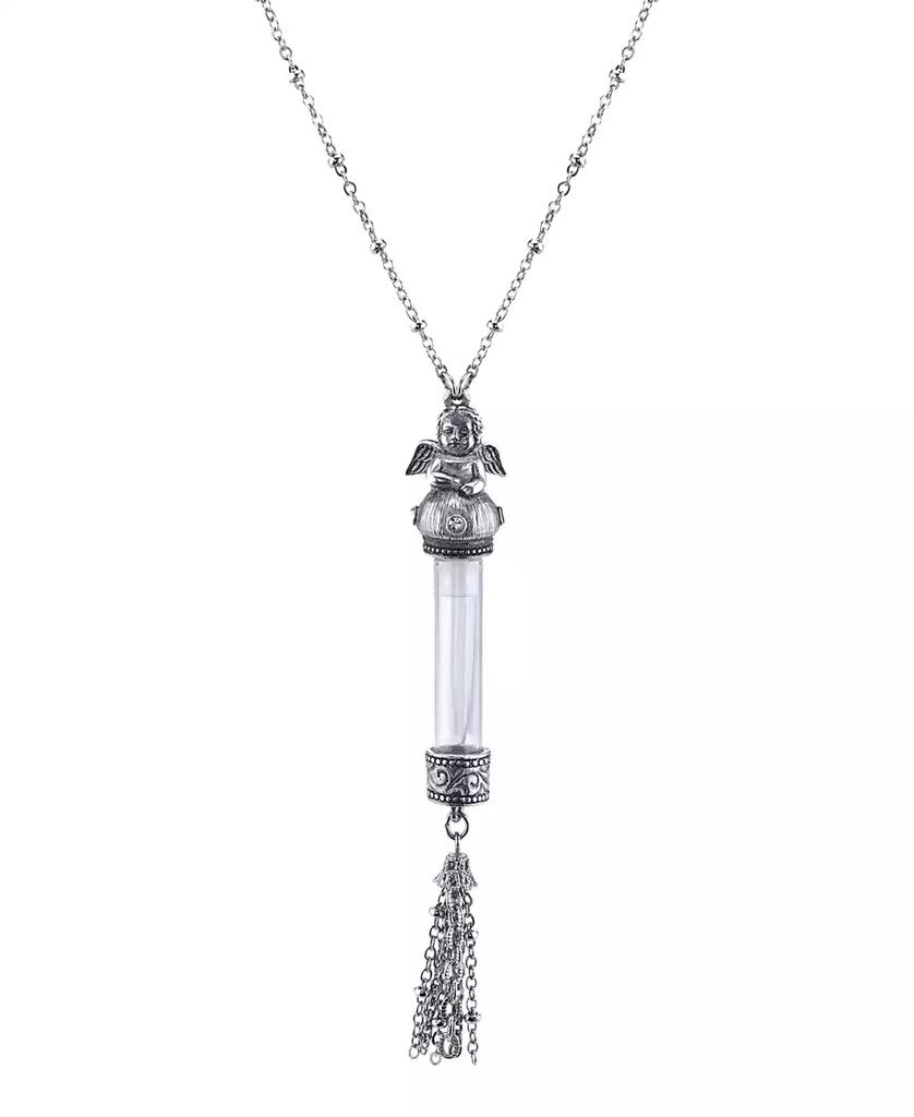 2028 Crystal Angel Glass Vile Necklace