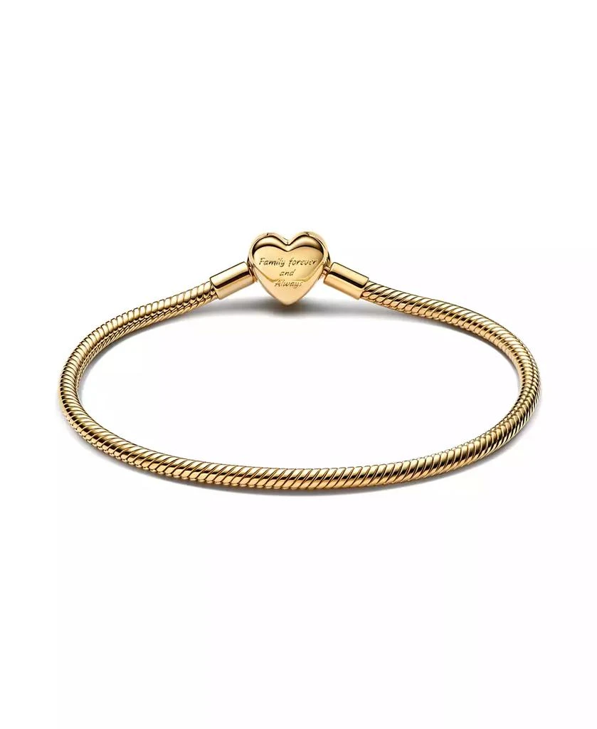 PANDORA 14K Gold-Plated Sparkling Infinity Heart Clasp Snake Chain Bracelet 2