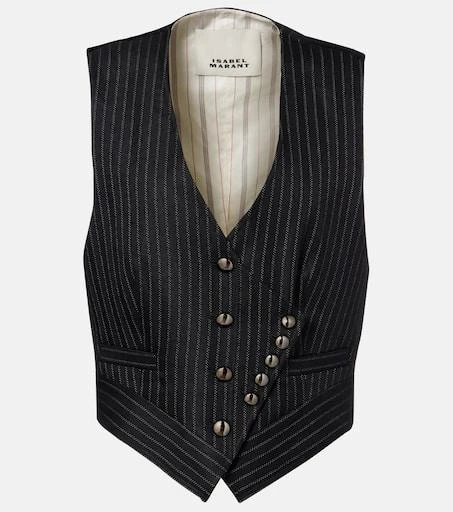 Isabel Marant Nicky pinstripe wool-blend vest 1