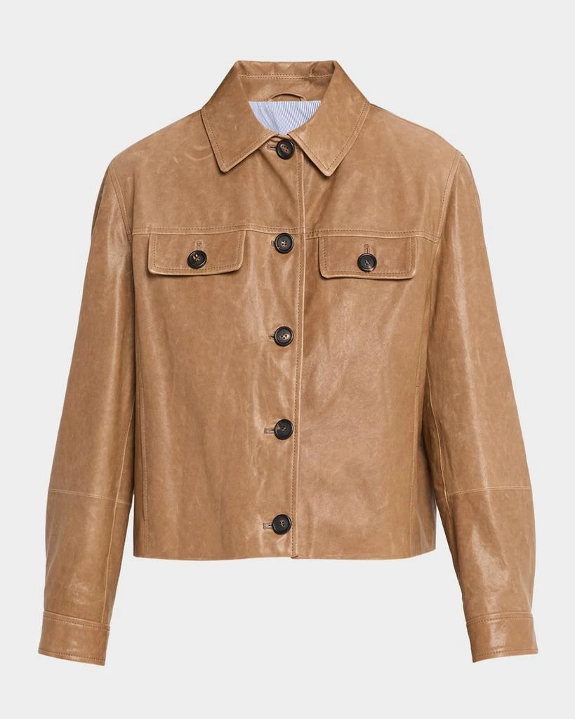 Brunello Cucinelli Button-Down Leather Jacket