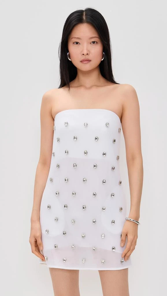 Brandon Maxwell The Tilly Embroidered Strapless Mini Dress 6