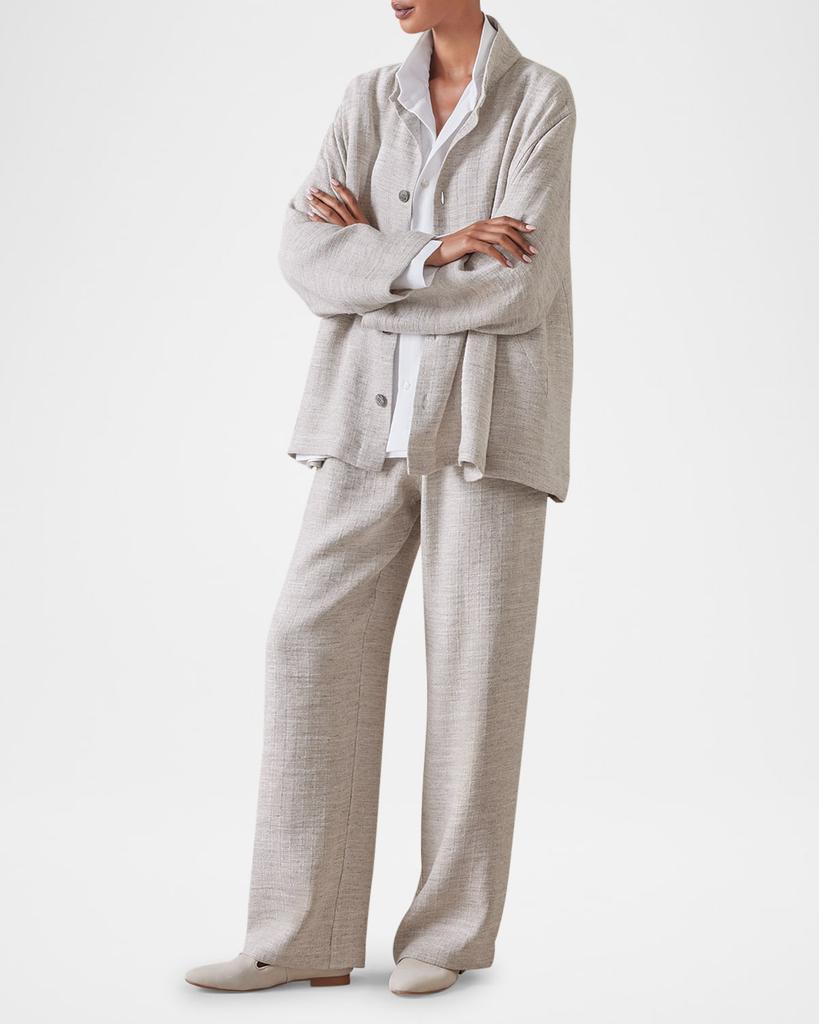Eskandar Linen Flared Trousers