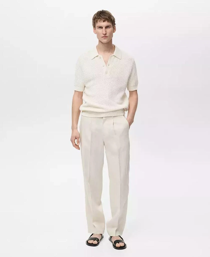 Mango Men's Regular-Fit Linen Trousers 7