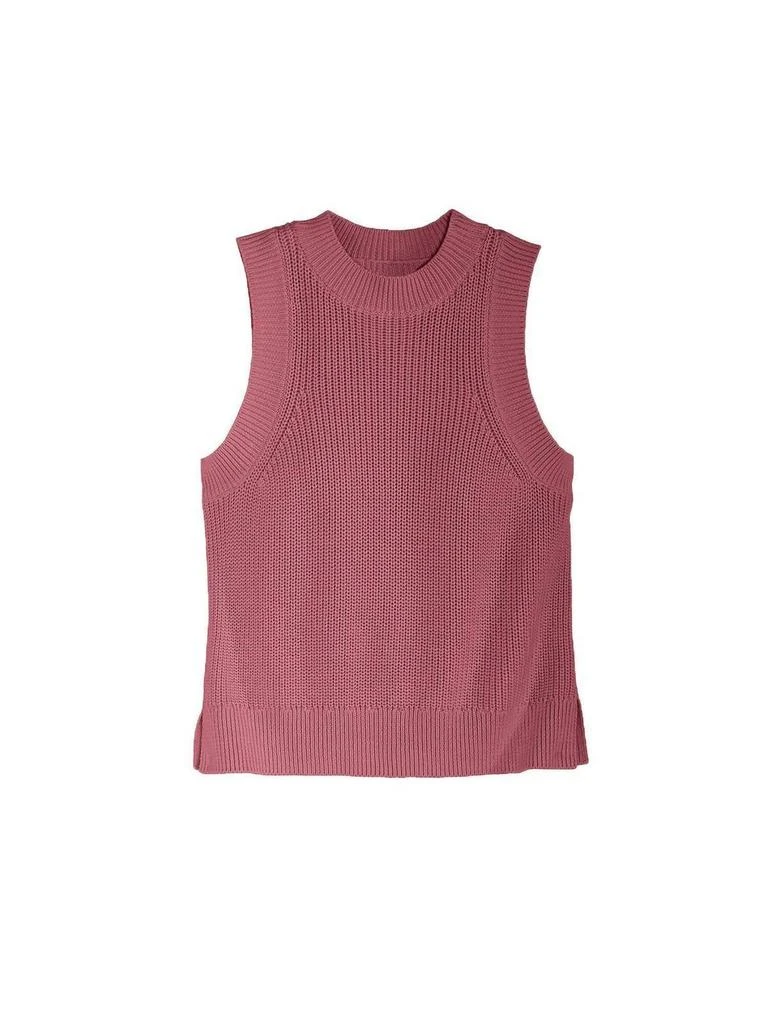 525 America High Crew Neck Sleeveless Tank With Side Slits In Mauve 1