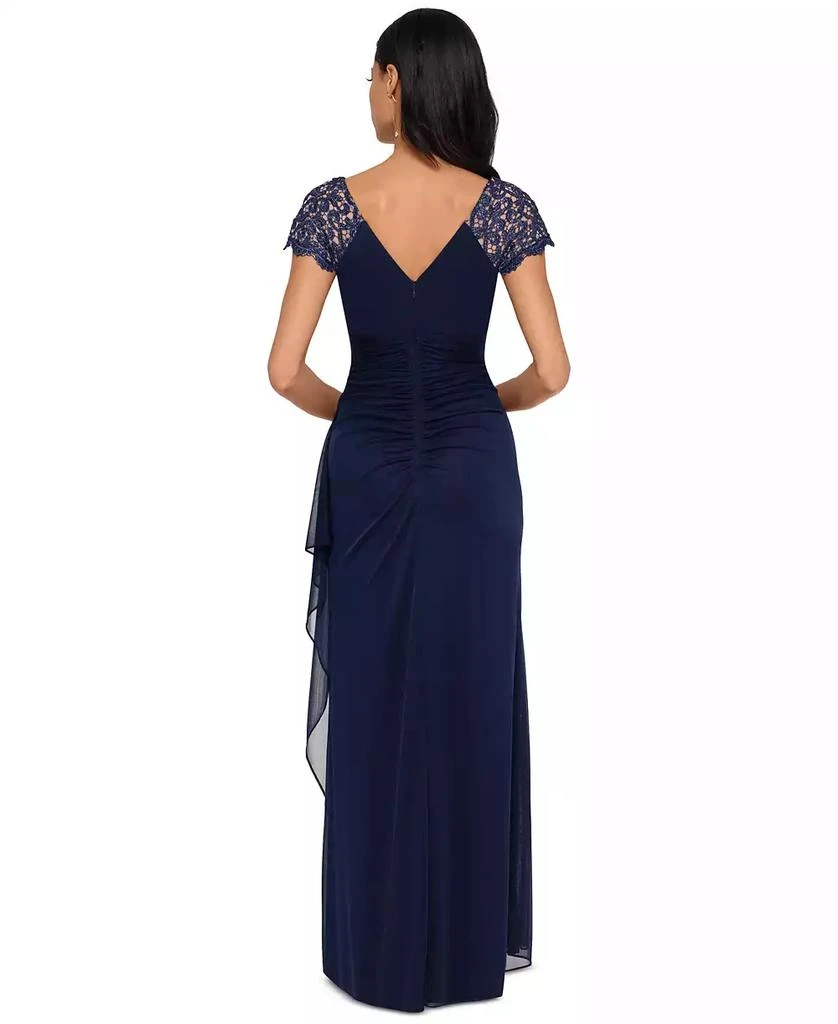 XSCAPE Petite Lace-Shoulder Gown 2