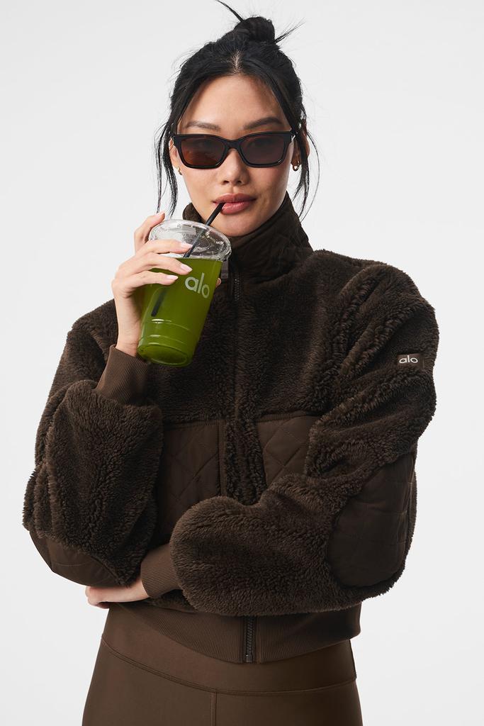 Alo Sherpa Edge Bomber - Espresso - Jackets - Free Shipping