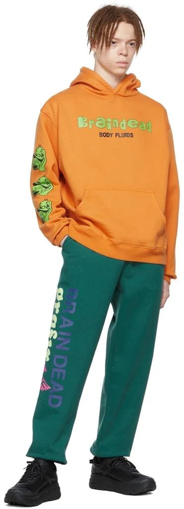 Brain Dead Orange Cotton Hoodie 4