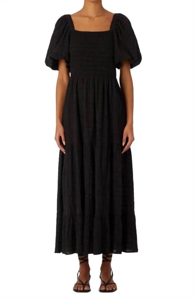 knee length dresses for ladies Threads 4 Thought Women's Adrienne Gauze Smocked Midi Dress XL in Dune, Size XL main image 0