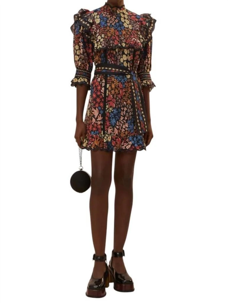 Farm Rio Jujus Garden Mini Dress In Black 3