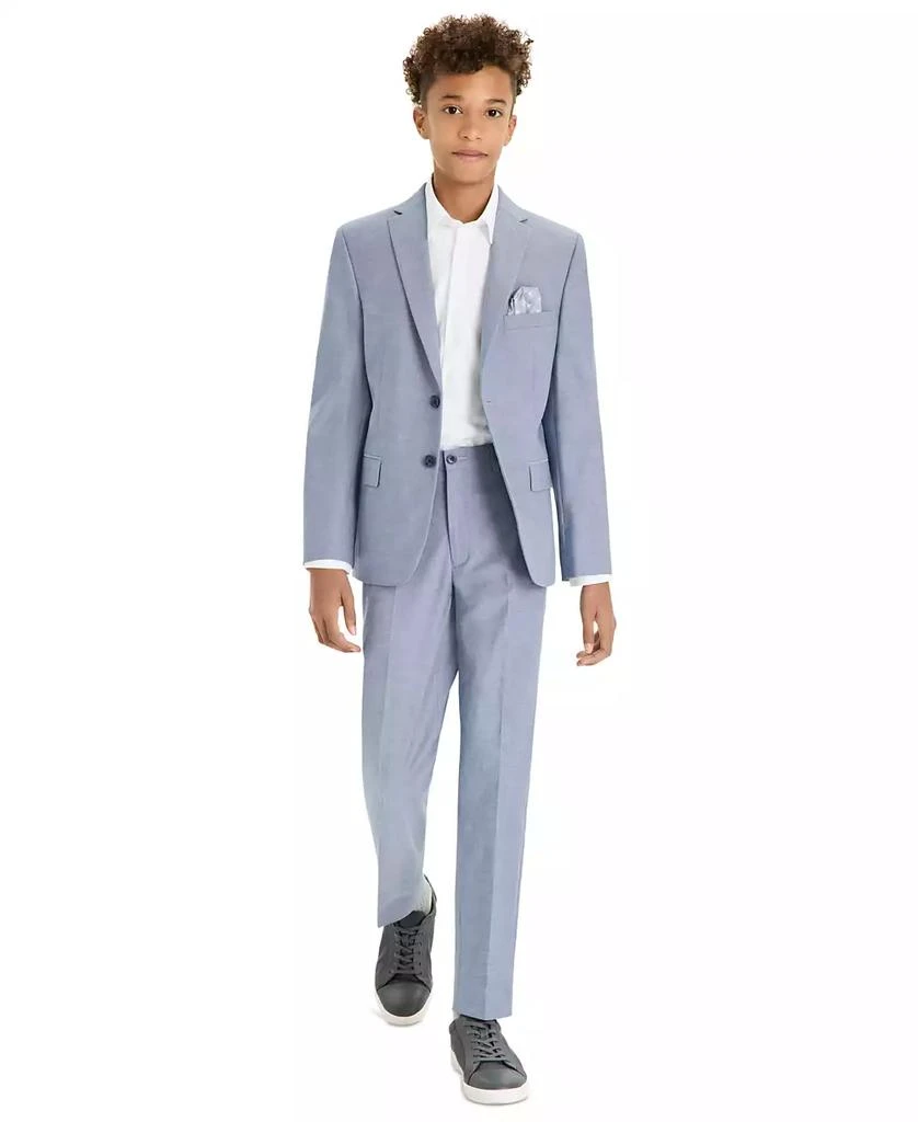 Michael Kors Big Boys Chambray Classic-Fit Stretch Dress Pants 4