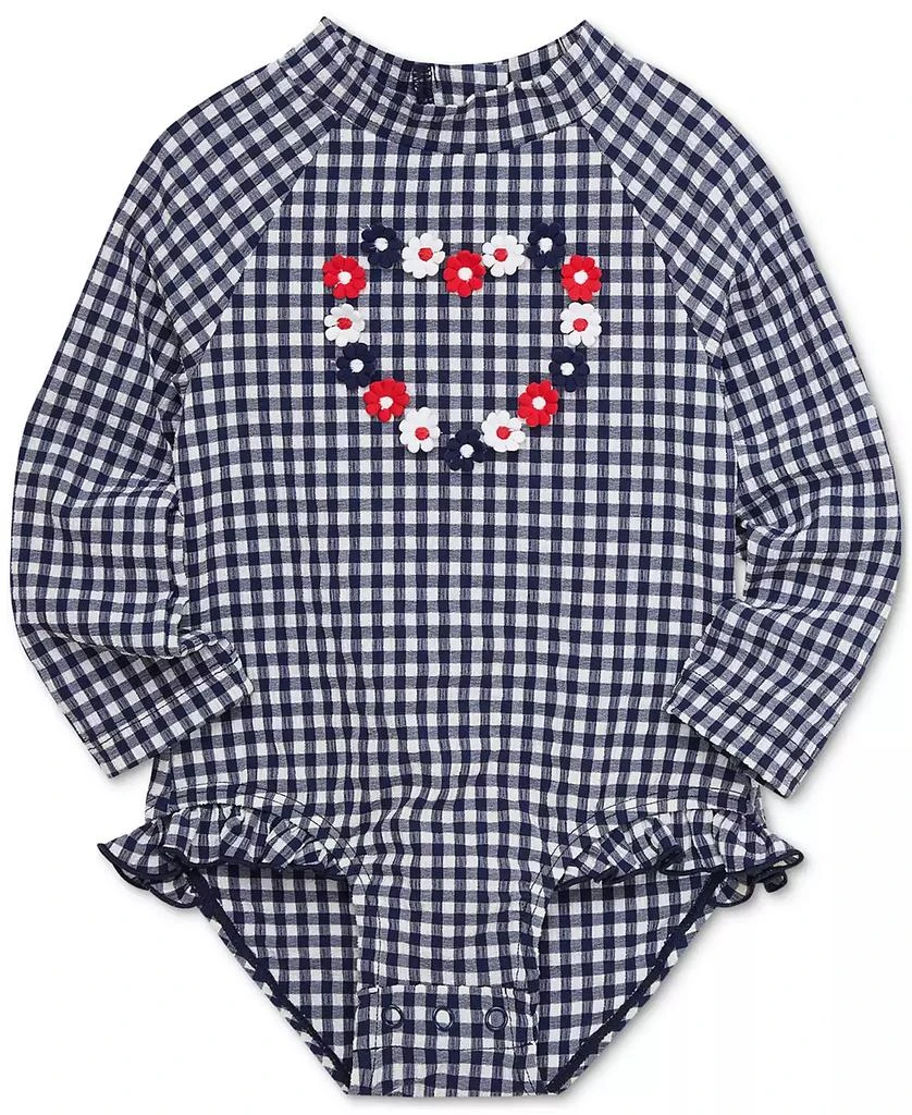 Little Me Baby Girls Gingham One-Piece Rashguard Swimsuit 3