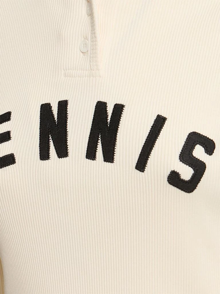 Tory Sport Ribbed Cotton Henley Tennis T-shirt 4