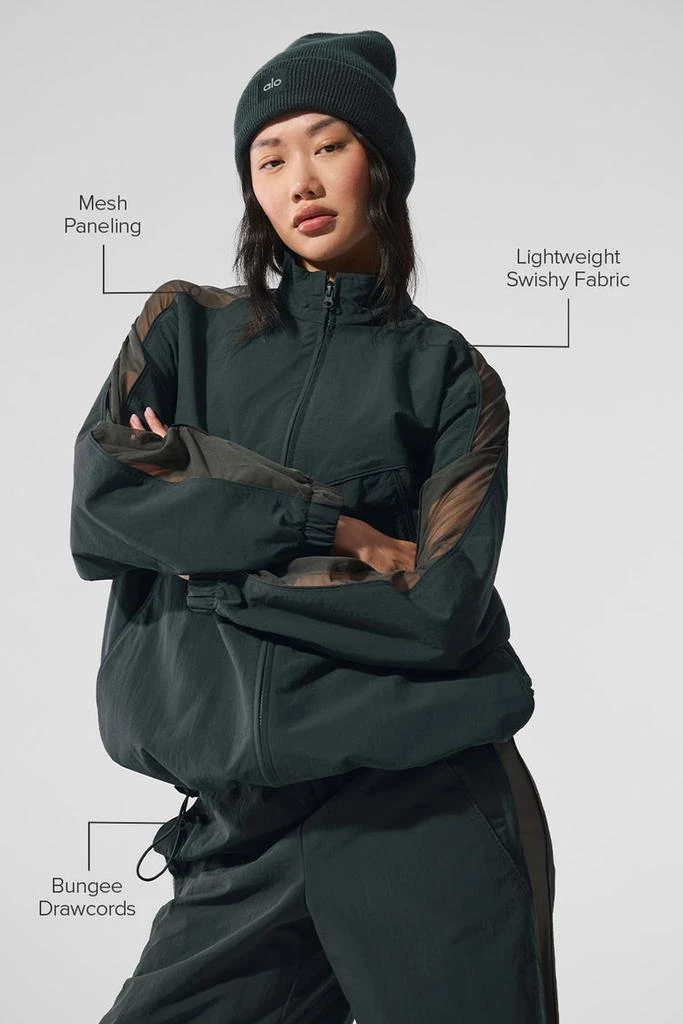 Alo Origin Full-Zip Track Jacket - Charcoal Green 2