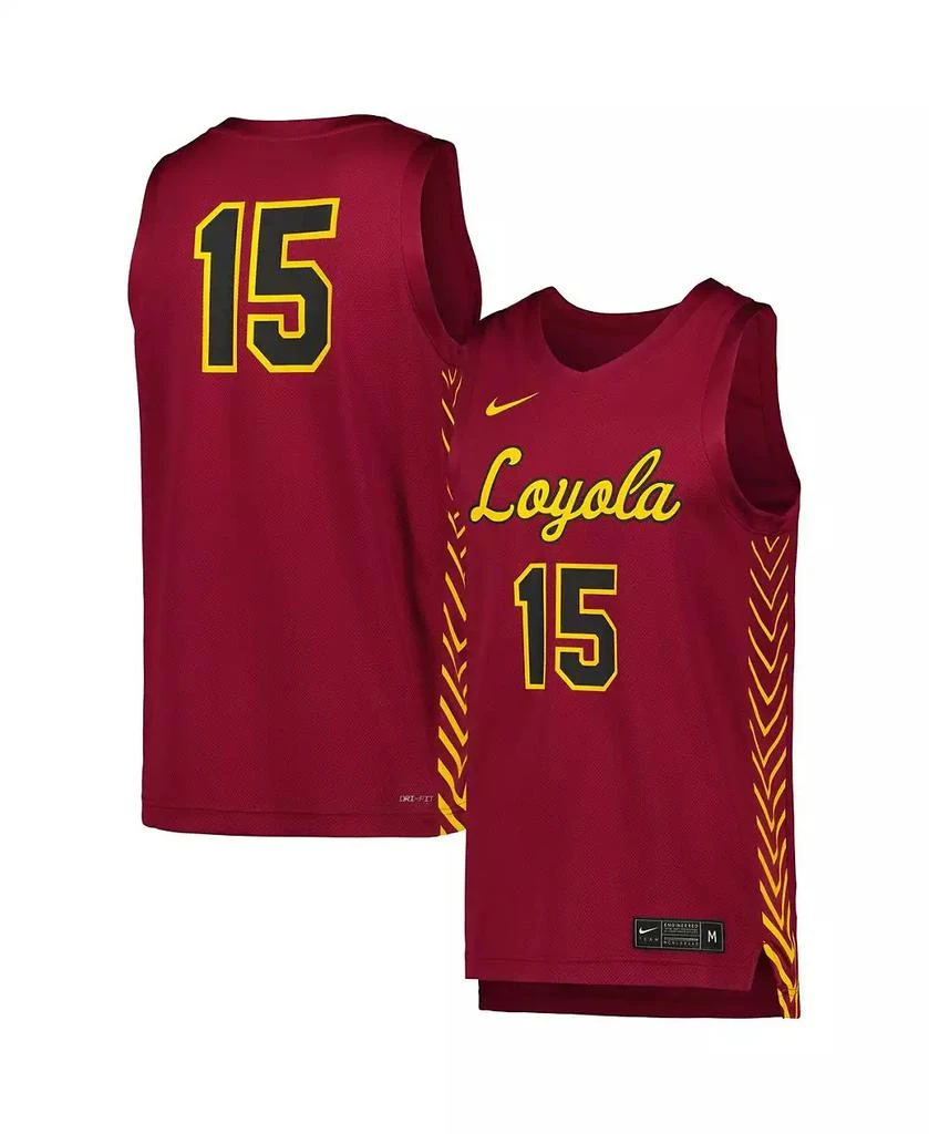 NIKE Men's #15 Maroon Loyola Chicago Ramblers Replica Basketball Jersey 1