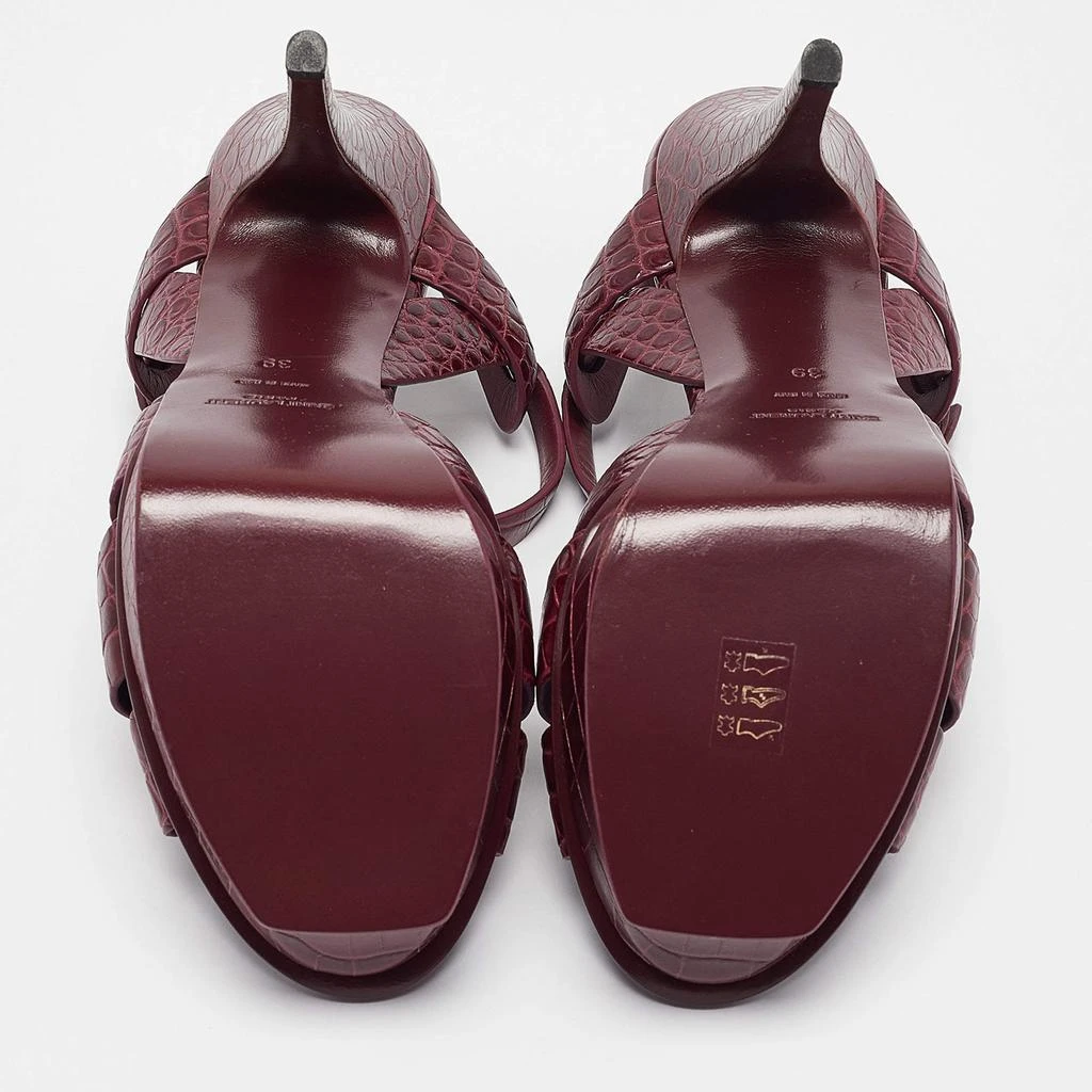 Yves Saint Laurent Saint Laurent Plum Embossed Croc Tribute Sandals Size 39 6