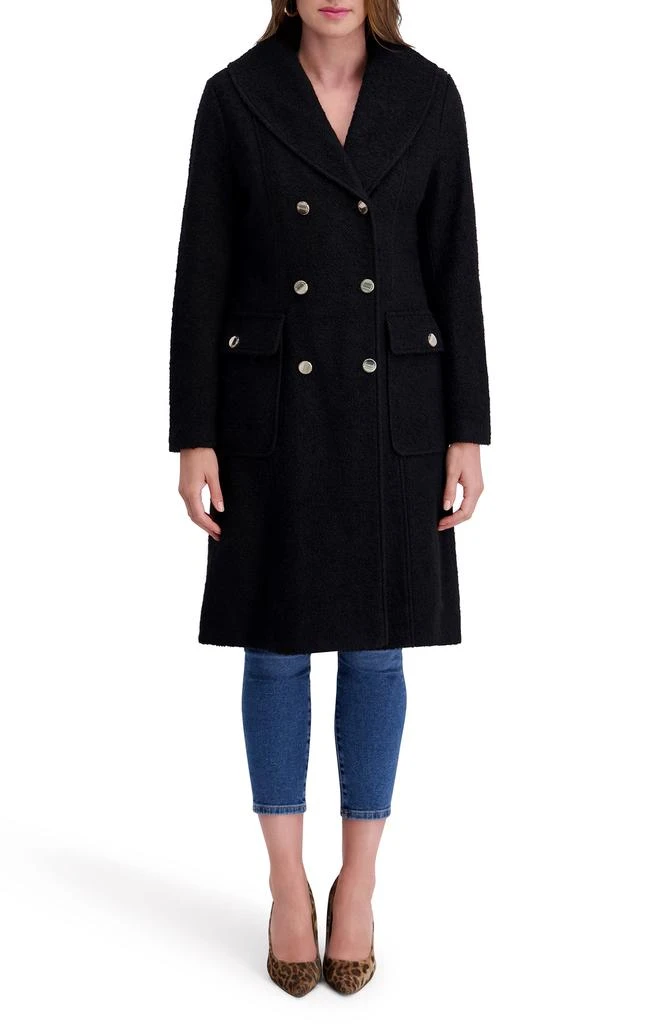 Kensie Double Breasted Bouclé Walker Coat