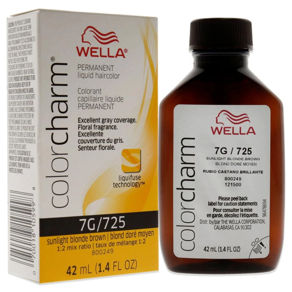 Wella Color Charm Permanent Liquid Haircolor - 725 7G Sunlight Blonde Brown by  for Unisex - 1.4 oz Hair Color 3
