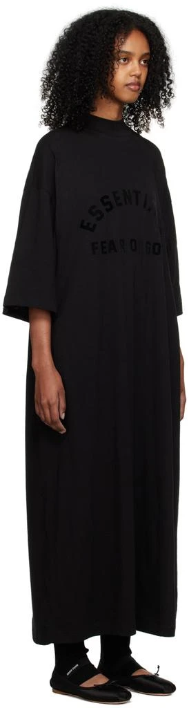 Essentials Black 3/4 Sleeve Midi Dress 2