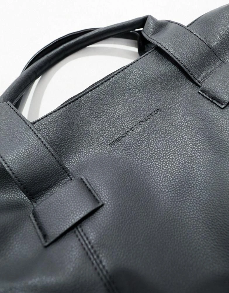 French Connection French Connection faux leather weekend holdall bag in black 2