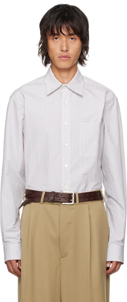Hed Mayner White Check Shirt