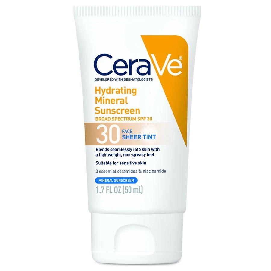 CeraVe Hydrating Mineral Sunscreen SPF 30 for Face with Sheer Tint 1