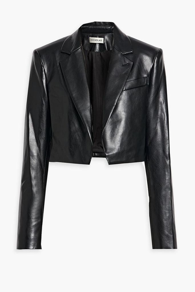 NICHOLAS Cropped faux leather blazer