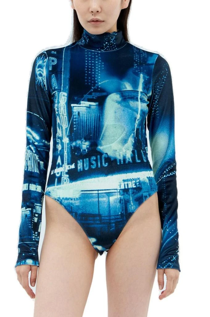 Jean Paul Gaultier Jean Paul Gaultier Pigalle Printed Velvet Bodysuit 1
