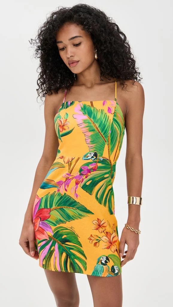 Farm Rio Birds Singing Yellow Mini Dress 2