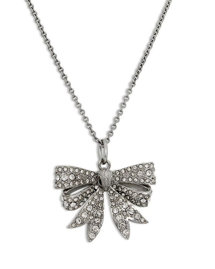 Kurt Geiger Pavé Eagle Head Bow Mini Pendant Necklace in Rhodium Plated, 16"-18" 3