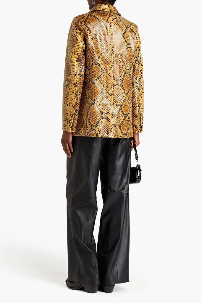 STAND STUDIO Ivy faux snake-effect leather blazer 3