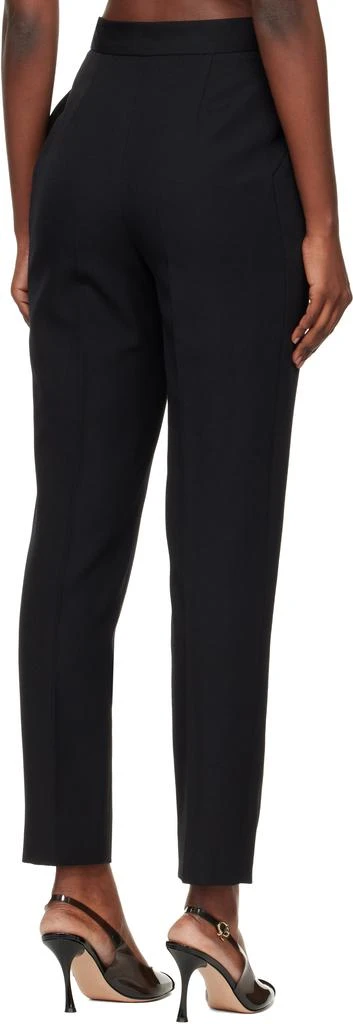 Balmain Black High-Waisted Grain de Poudre Trousers 3
