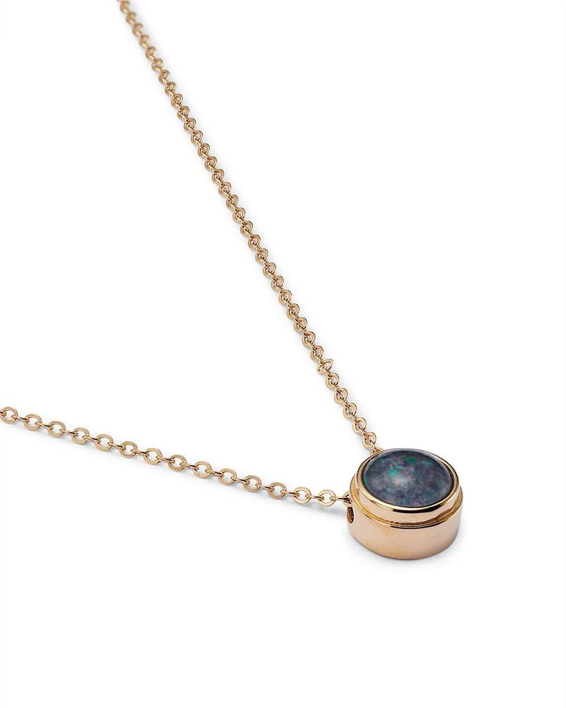 Bloomingdale's Black Opal Bezel Set Pendant Necklace in 14K Yellow Gold, 17" 2