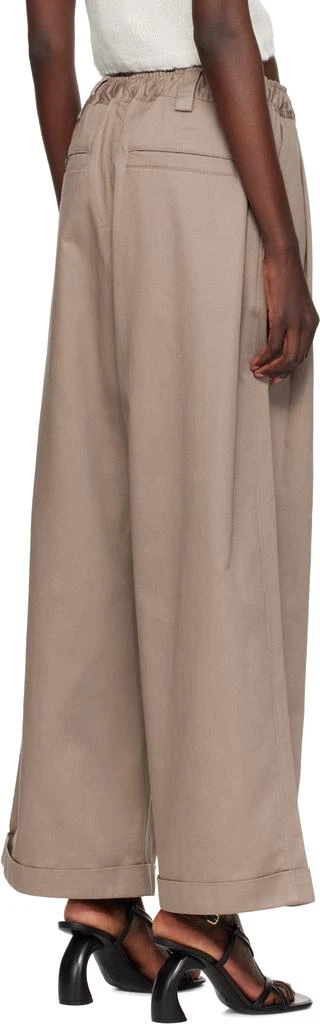 Meryll Rogge Gray Light Cotton Gabardine Drawstring Trousers 3