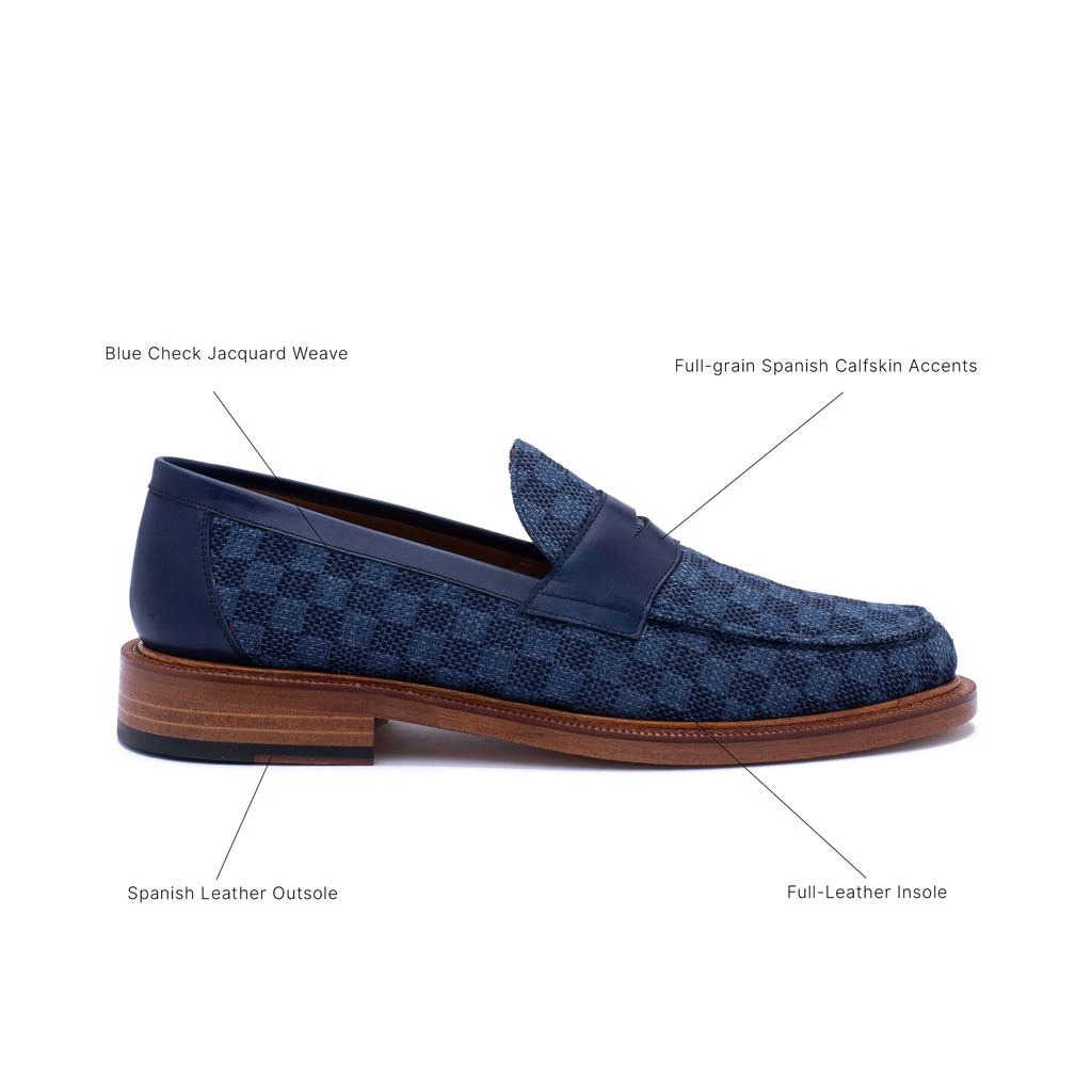 TAFT The Fitz Loafer in Blue Check 5
