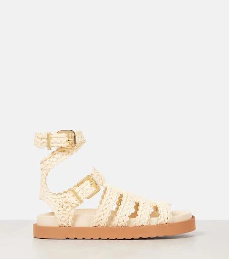 Zimmermann Goldie raffia gladiator sandals 4