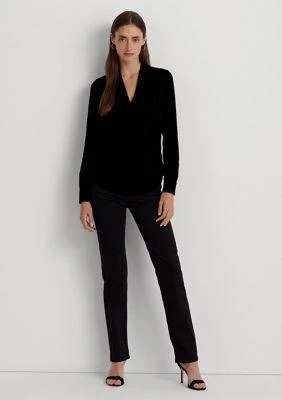 Ralph Lauren Ralph Lauren Pleated Velvet Surplice Blouse 4