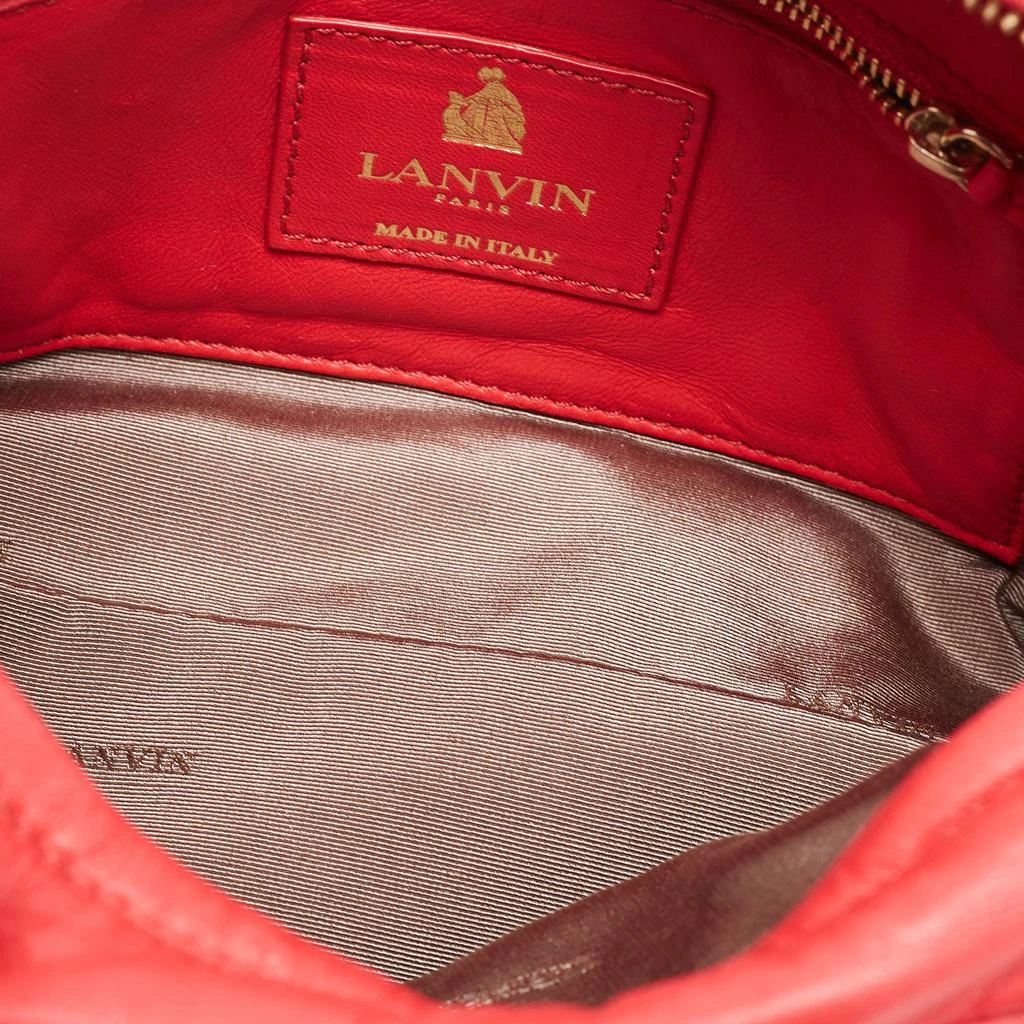 Lanvin Lanvin Coral Red Leather Sugar Studded Shoulder Bag 8