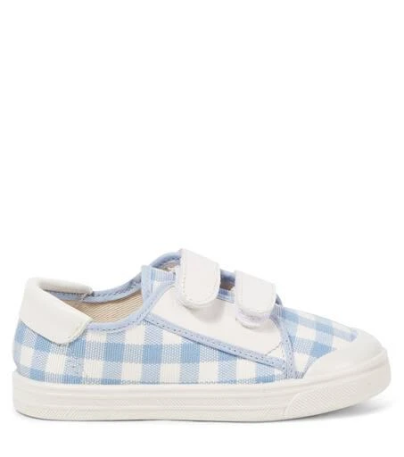 PEPE Leather-trimmed gingham sneakers 4