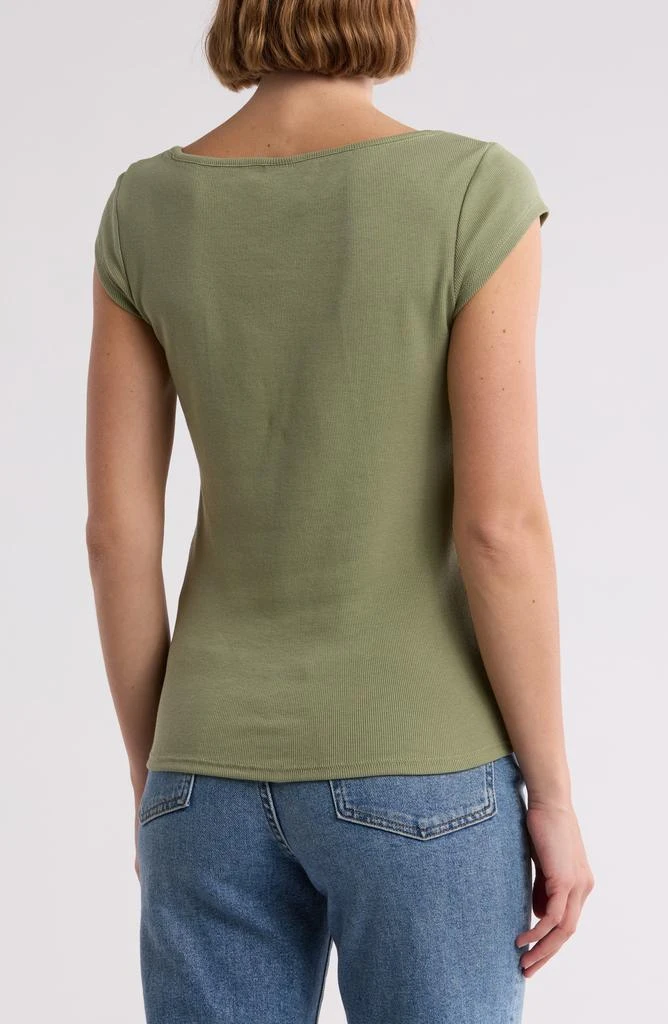 Melrose and Market Cap Sleeve Cotton Blend T-Shirt 2